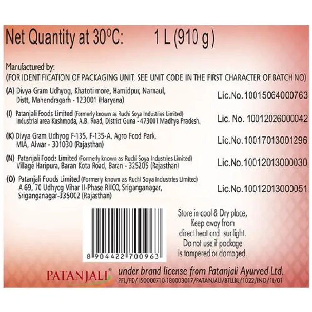 Patanjali Fortified Mustard Oil, 1 L Bottle-6.webp